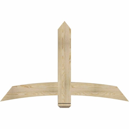 Ekena Millwork Bellingham Rough Sawn Timber Gable Bracket, Douglas Fir, 60"W x 38"H x 4"D x 6"F, 15/12 Pitch GBW060X38X0406BEL00RDF